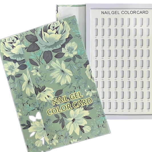 TANG SONG 2 PCS 216 Nail Colors Display Book Nail Polish Showing Board Nail Polish Display Nail Color Display Book For Nail Art Equipment (Green Flower)