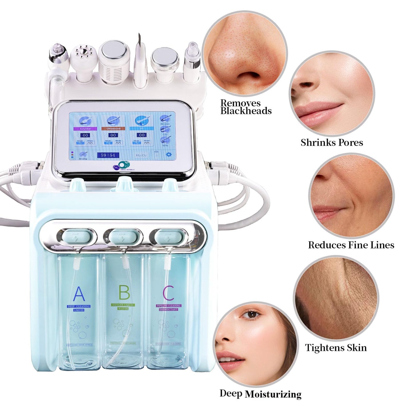 Hydrogen Oxygen Facial Care Machine Professional 6 in 1 Machine, Face Skin Care Devices for Home Beauty Salon