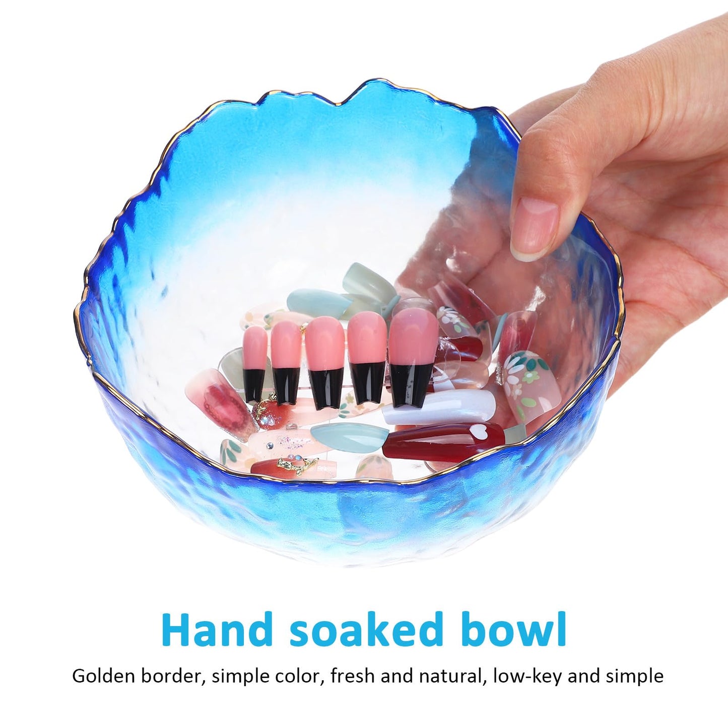 BESPORTBLE Nail Soaking Bowl 5.31In propanone Proof Manicure Soak off Bowl for Gel Polish Removal and Cuticle Softening Nail Art Supplies