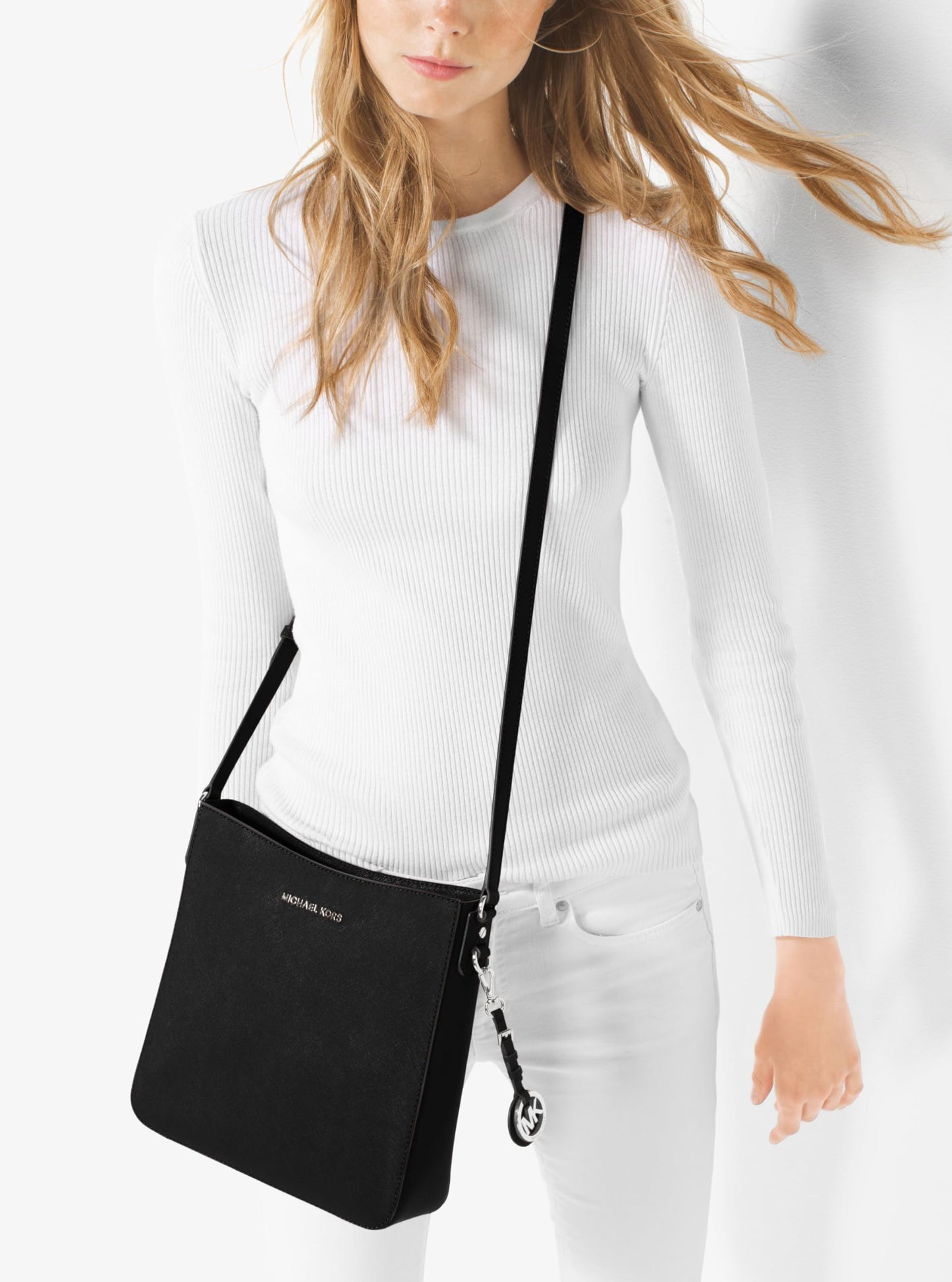 Michael Kors Jet Set Large Messenger Bag, Black