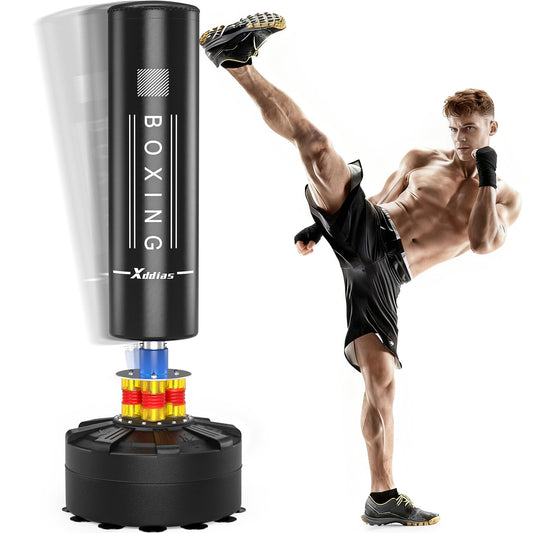 XDDIAS 67"/70'' Freestanding Punching Bag, Heavy Boxing Bag, Adult/Men Stand Kickboxing Bag for MMA Martial Arts Boxing Traning