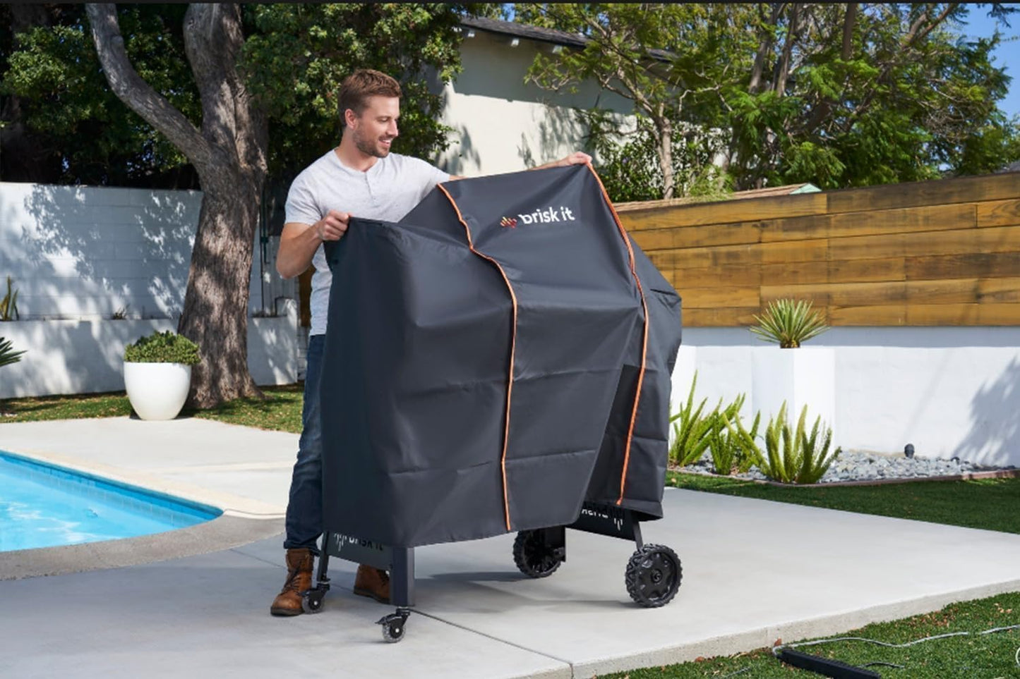 Brisk It Zelos-450 Electric Wood Pellet Smoker Grill – A.I. Smart BBQ Grill with WiFi, 450 sq.in Cooking Area,7-in-1 Outdoor Grill & Smoker, PID Controller (Up to 500°F), Meat Probe, Waterproof Cover