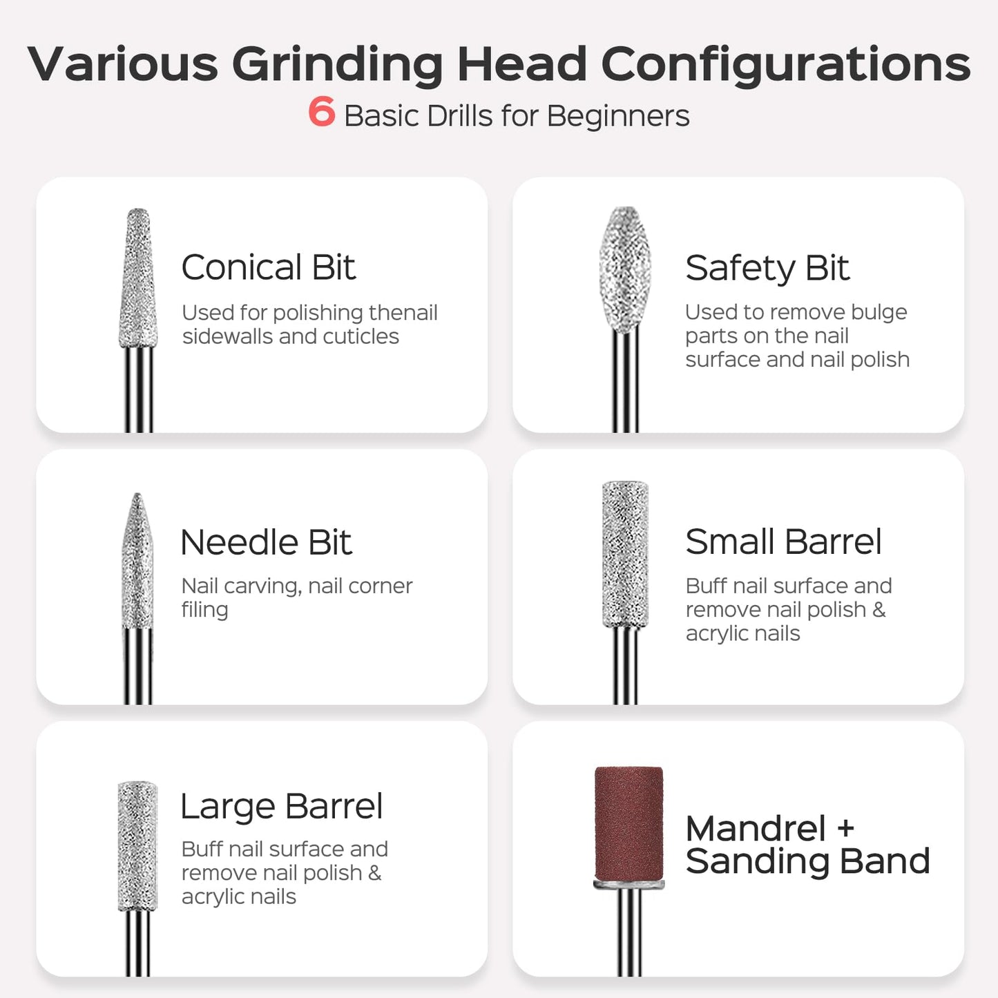 COSLUS C42 Cordless Electric Nail Drill File: Nail Drill Machine with Stepless Speed Knob for Acrylic Gel Dip Powder Polish, Professional Portable Manicure Pedicure Rechargeable for Home Salon Use