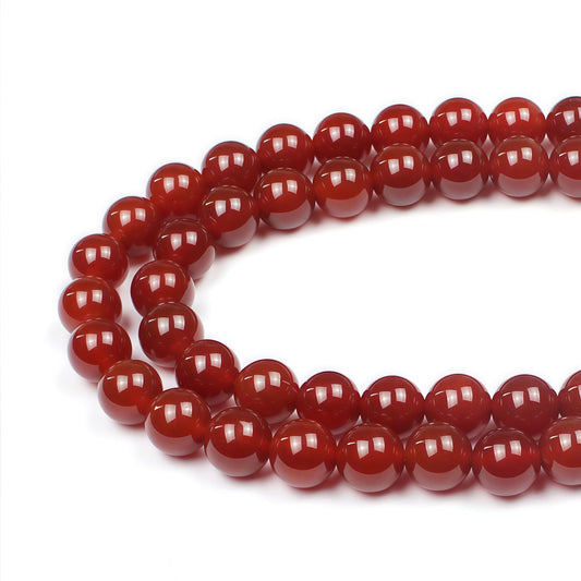 MJDCB Natural Stone Bead Red Cornelian Gemstone Loose Beads for Jewelry Making Bracelet Necklace 6mm