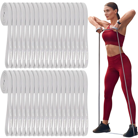 Seenelling 36 Pcs Resistance Bands Set, Elastic Workout Bands for Home Gym, Strength Training, Yoga and Physical Therapy, Exercise Loop for Men and Women (0.51 Inch,Gray)
