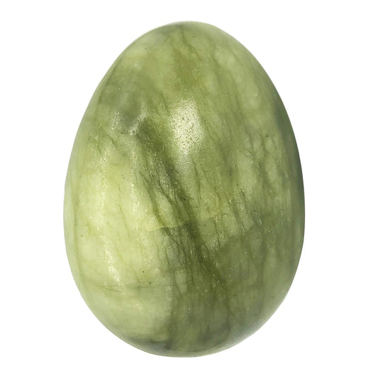 favoramulet Polished Stone Egg for Easter Day, Palm/Pocket/Worry Enegry Healing Crystal Display Sphere Figurine Fengshui, Green Jade 1.8" x 1.3"