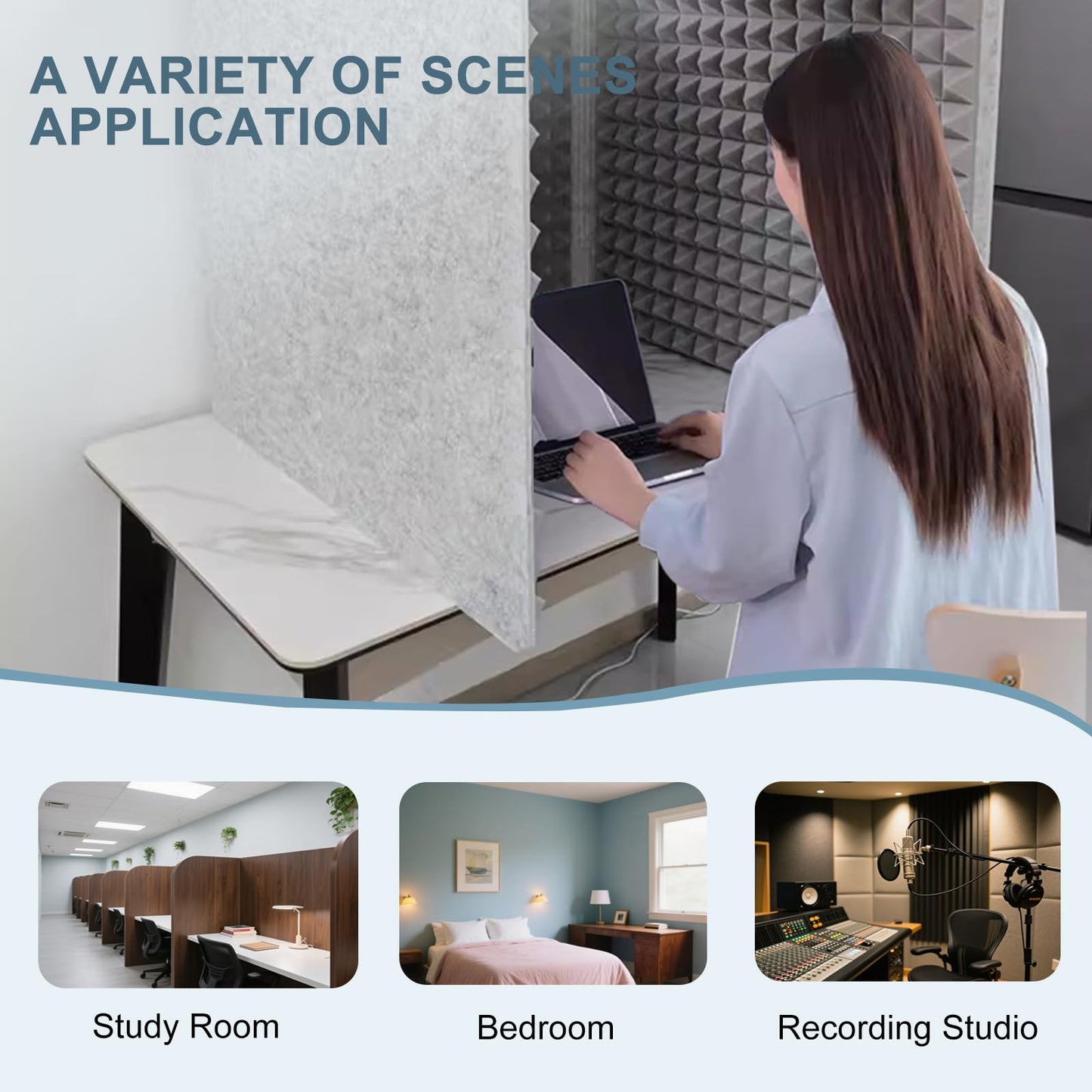 Desktop Soundproof Cover, Portable Vocal Booth, Microphone Isolation Booth Cube, Vocal Absorbing Shield, Small Music Recording Studio for Home Studio(Grey, 70x70cm)