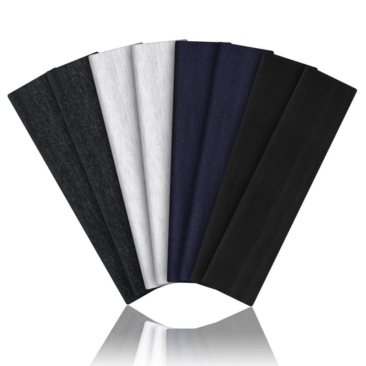 8PCS Soft Elastic Stretch Workout Sports Headbands for Women - Soft Cloth, Sweat-Absorbing, Colourful Athletic Headbands for Girl's Hair, Ideal for Yoga,Running and Gym (Mix)