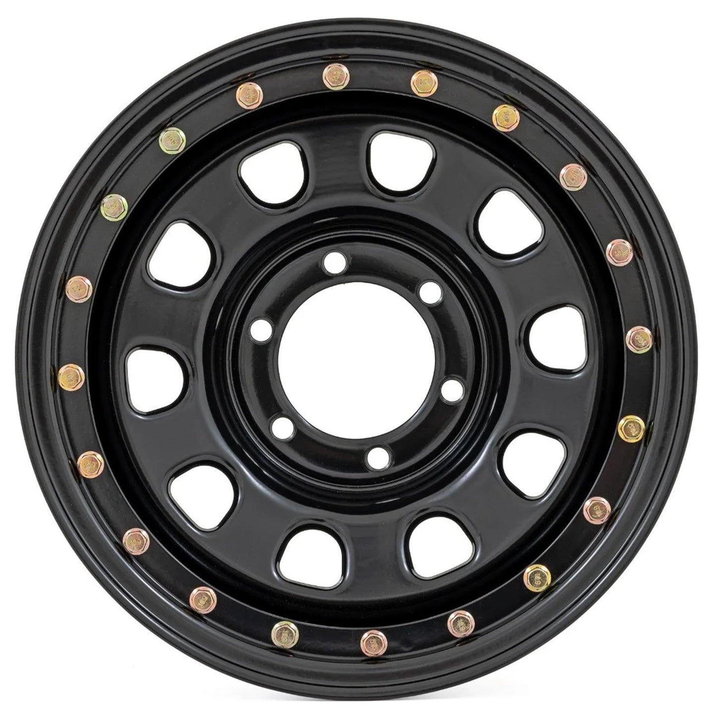 Rough Country 15x10 Black Steel Simulated Beadlock Wheel - 5x4.5, 39mm Offset, 3.30 Bore, Heavy-Duty Off-Road Rim for Trucks, Jeeps & SUVs