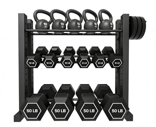 3-Tier Dumbbell Rack Stand Only, Weight Rack for Home Gym Dumbbells, Adjustable Height, Compact Design, 1000LB Capacity Dumbbell Storage for Home Use