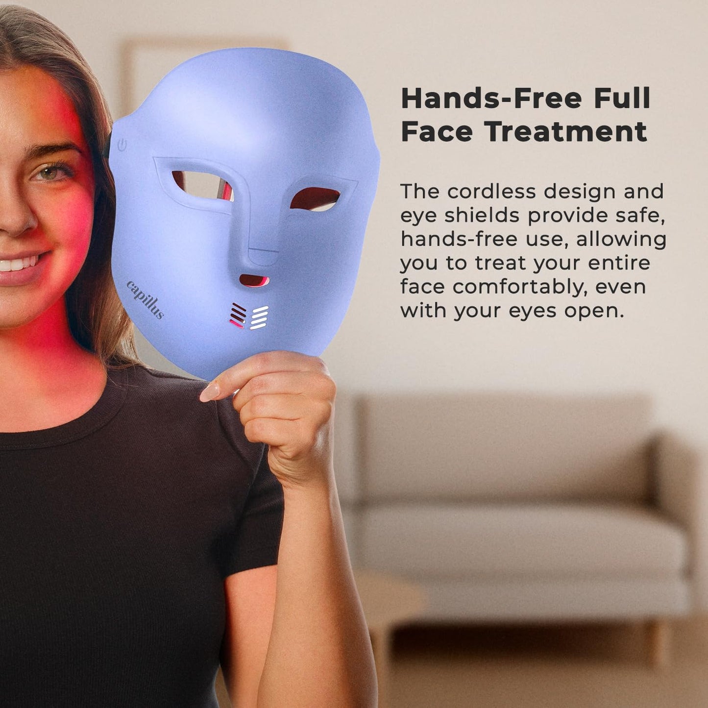 Capillus Red Light Therapy Mask LED Face Mask Light Therapy 4 in 1 Infrared Blue & Pink Red Light Mask Face Therapy Device – Lilac