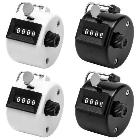 CINDALOG 4-Digit Handheld Mechanical Counter Clicker with Finger Ring, Tally Counter for Inventory Counting, Sports Scoring, Coaching, Events and Classroom Attendance