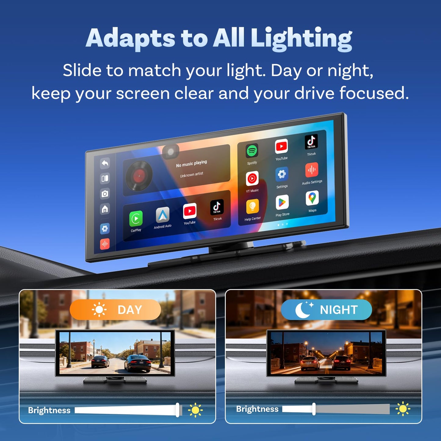 OTTOCAST OttoScreen AI, 11.4" Portable CarPlay Screen for Car with YouTube and Backup Camera for iPhone(iOS 8+) Android Auto(Android 11+), Built-in Apps, Voice Control, Android 15 OS