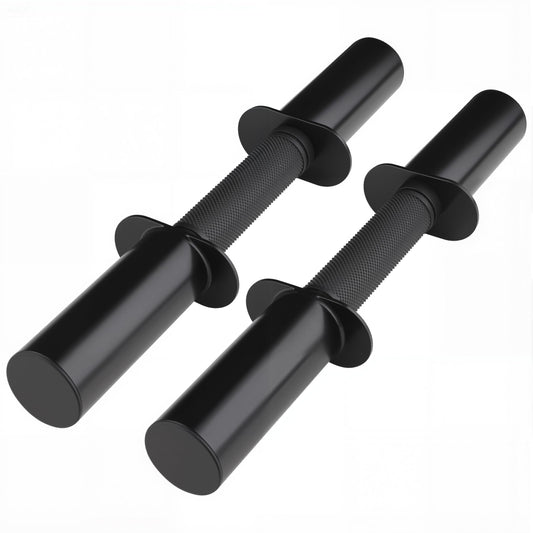 Pair of 16" Olympic Dumbbell Handles for 2-Inch Plates, Loadable Dumbbell Bars with Knurled Rubber Grips for Home Gym Strength Training