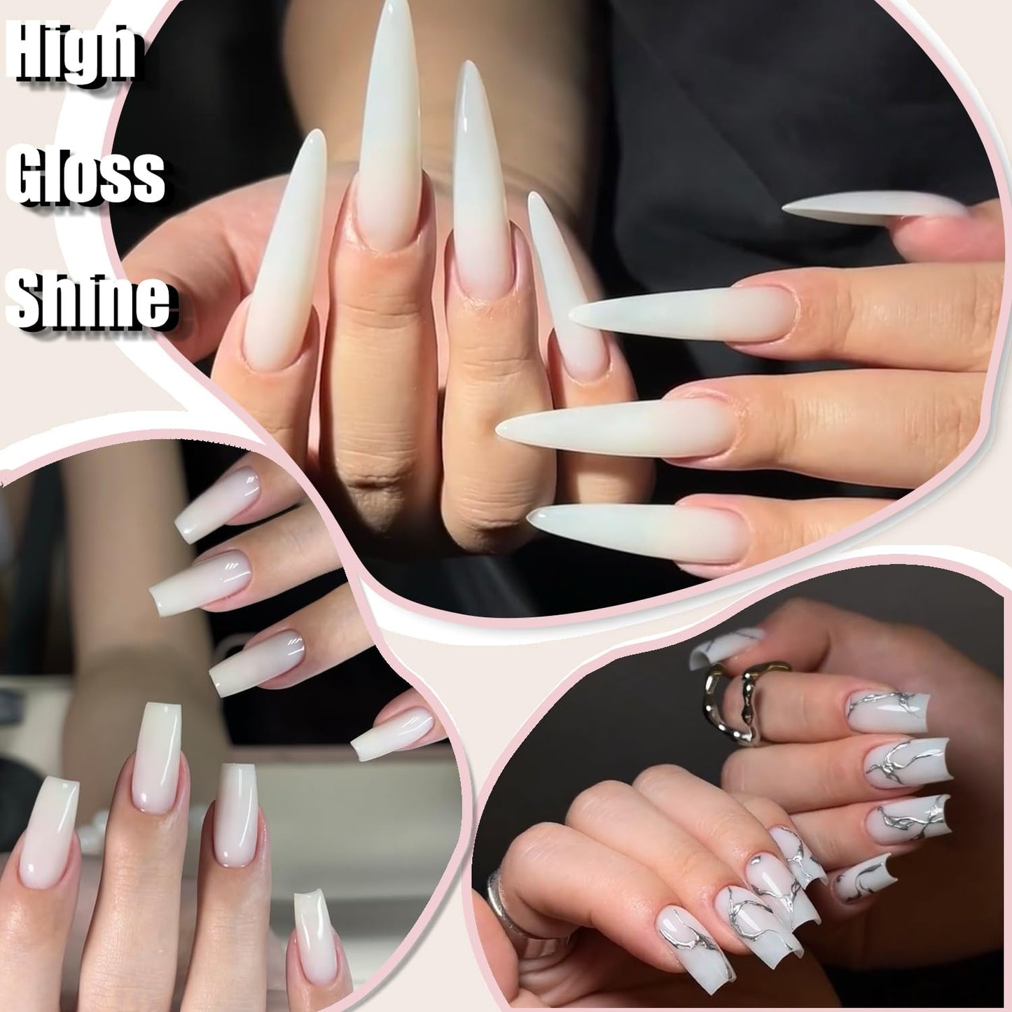 AHAMIOU Gel Nail Polish Nude Gel Polish Kit Sheer Milky White Icy Jelly Translucent Gel Polish Set Color Neutral Soak Off Art Home DIY Manicure Salon Varnish (6Colors set, 6PCS)