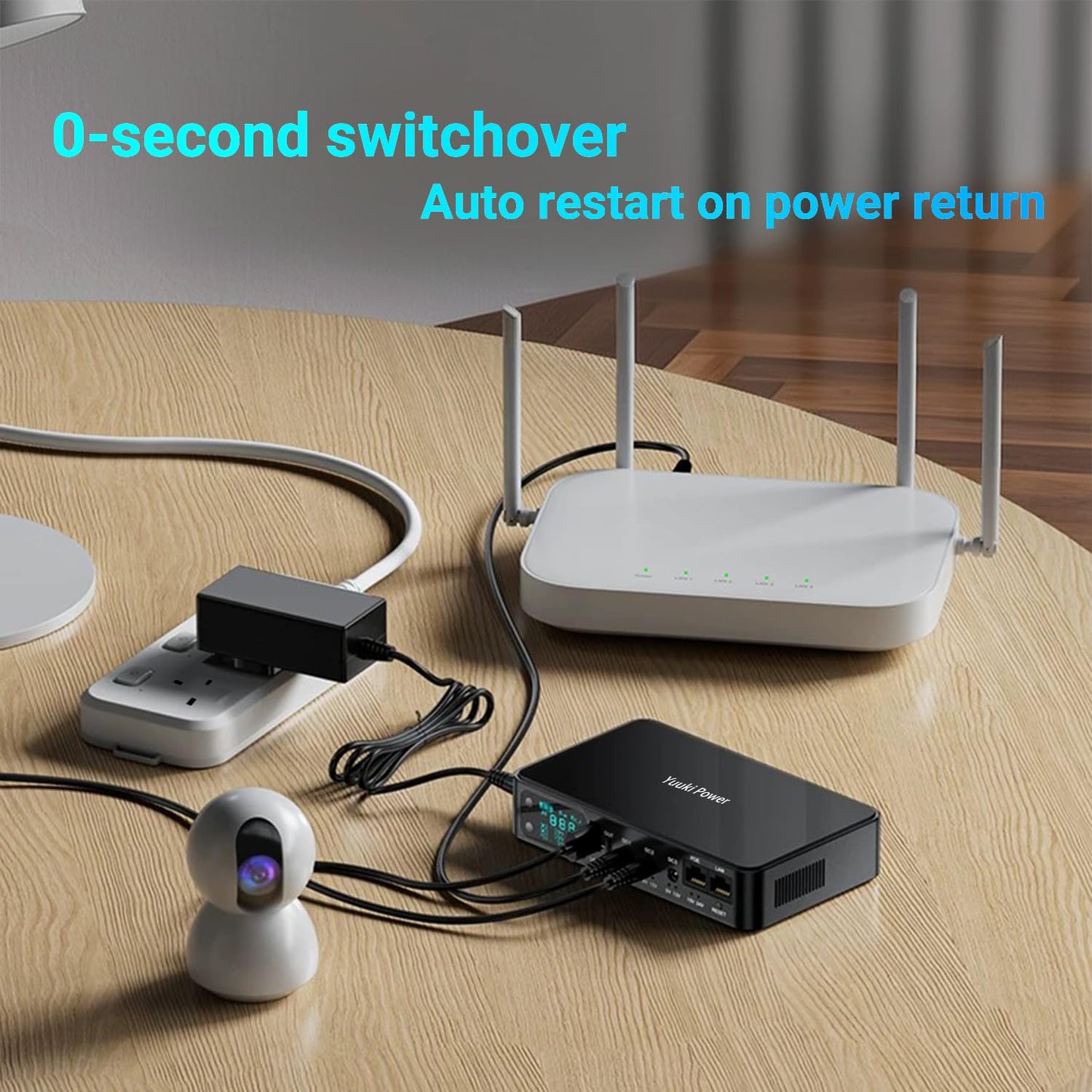 Yuuki Power Battery Backup for Router CCTV 18000mAh(56Wh) 12V⎓2A DC UPS 9V⎓2A, Mini UPS USB 5V/3.6A