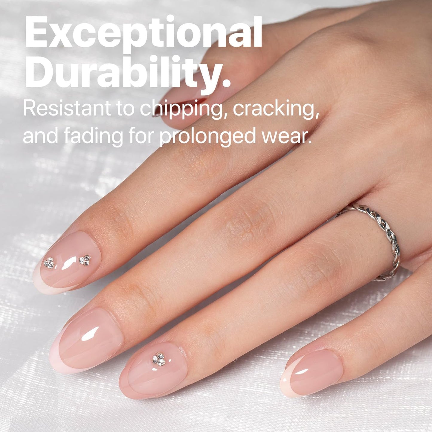 SXC Cosmetics French Tip Press On Nails - Skin Tone Nude and Color Series, XS Almond X-Pro Tips Starter Kit ST118KIT