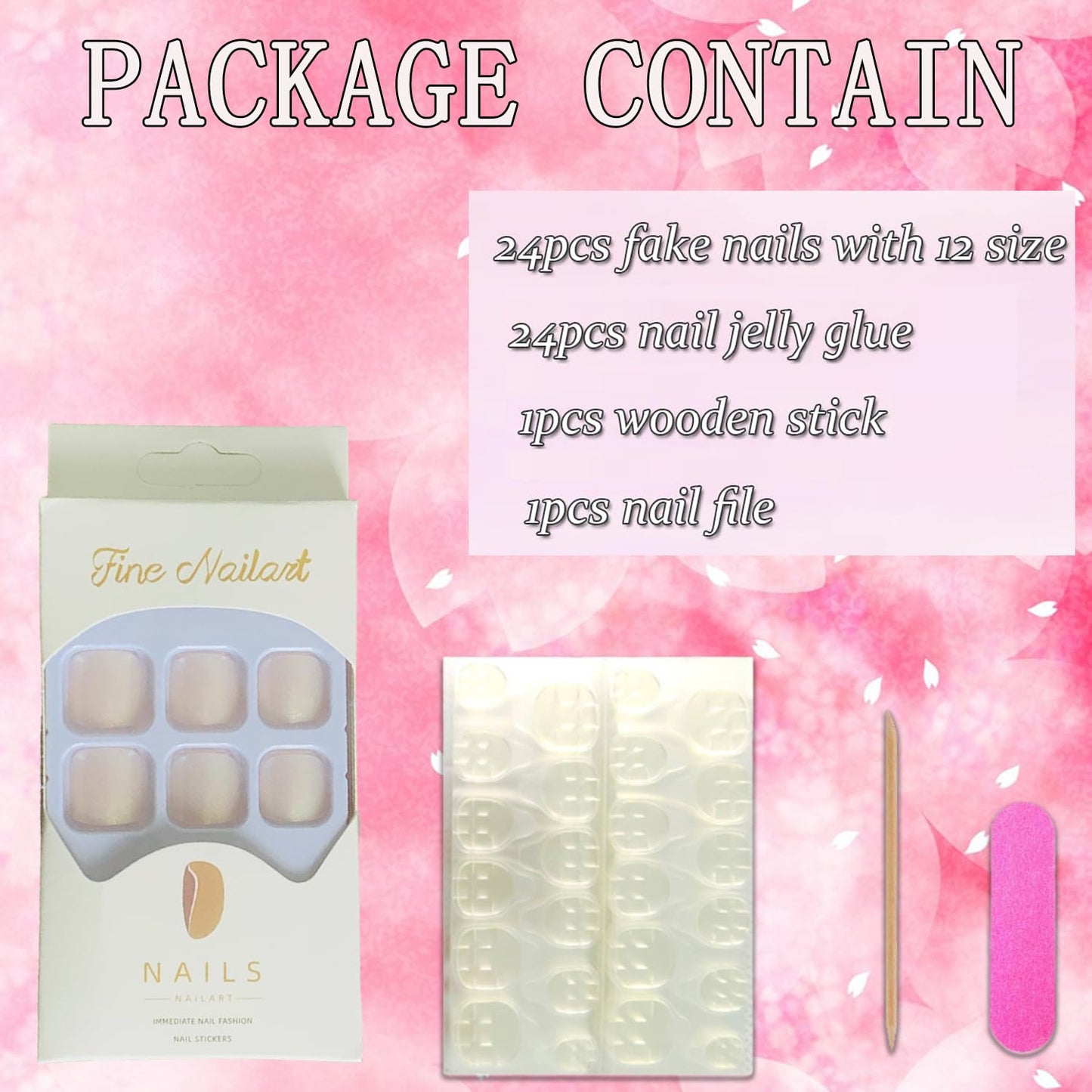 Vezocim Pearl Color False Toenails Sets, Press on Coffin Nails with Designs, Full Cover Artificial Acrylic Fake Nails, Glue on Toenails with Charm, Stick on Toe Nails for Women