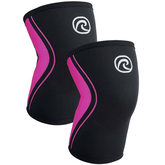 Rehband Knee Sleeve 3mm Neoprene, Lightweight Knee Brace for Endurance and Ball Sports, Unisex Compression Starter Knee-Sleeves, Breathable Running Knee Support, Colour:Pink - 1 Pair, Size:Medium