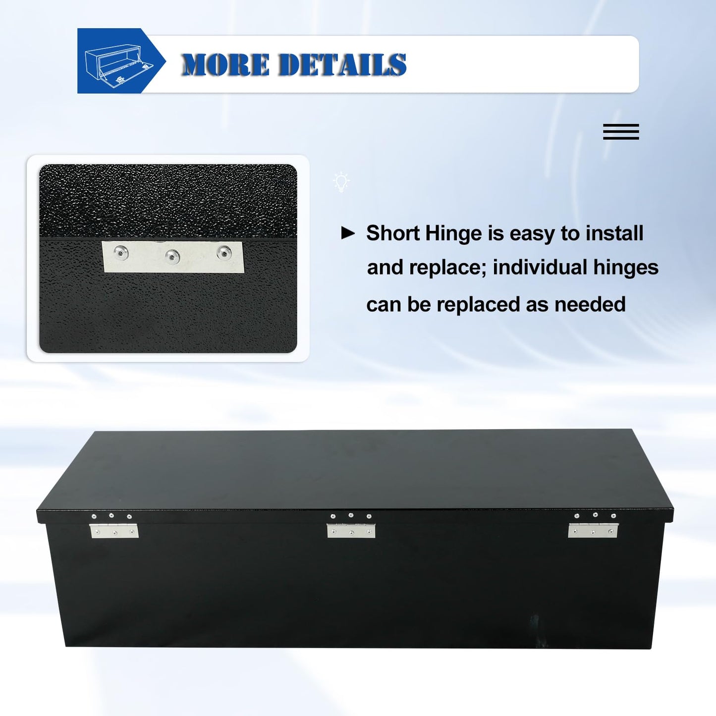 Easyberg Heavy Duty Steel Truck Bed Tool Box 39" Lockable Tool Box for Bed of Truck with Handle Tool Chest For Storage & Organization