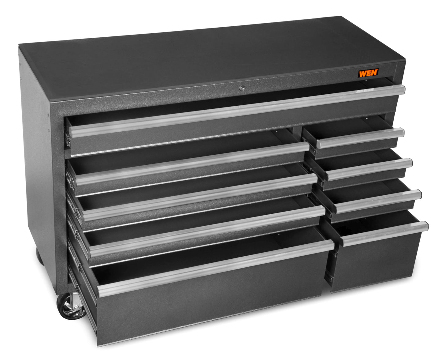 Wen 52-Inch Premium Rolling Tool Cabinet, Black, Heavy Duty 21-Gauge Powder-Coated Steel Construction, for Garage and Workshop (GG532B)