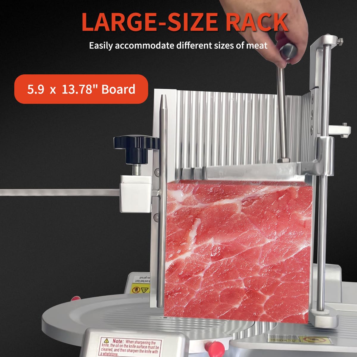 CMICE Automatic Commercial Meat Slicer, 550W Automatic Meat Slicer with 11.8" Carbon Steel Blade, Adjustable Thickness From 0～6 mm Suitable for Commercial/Home Use