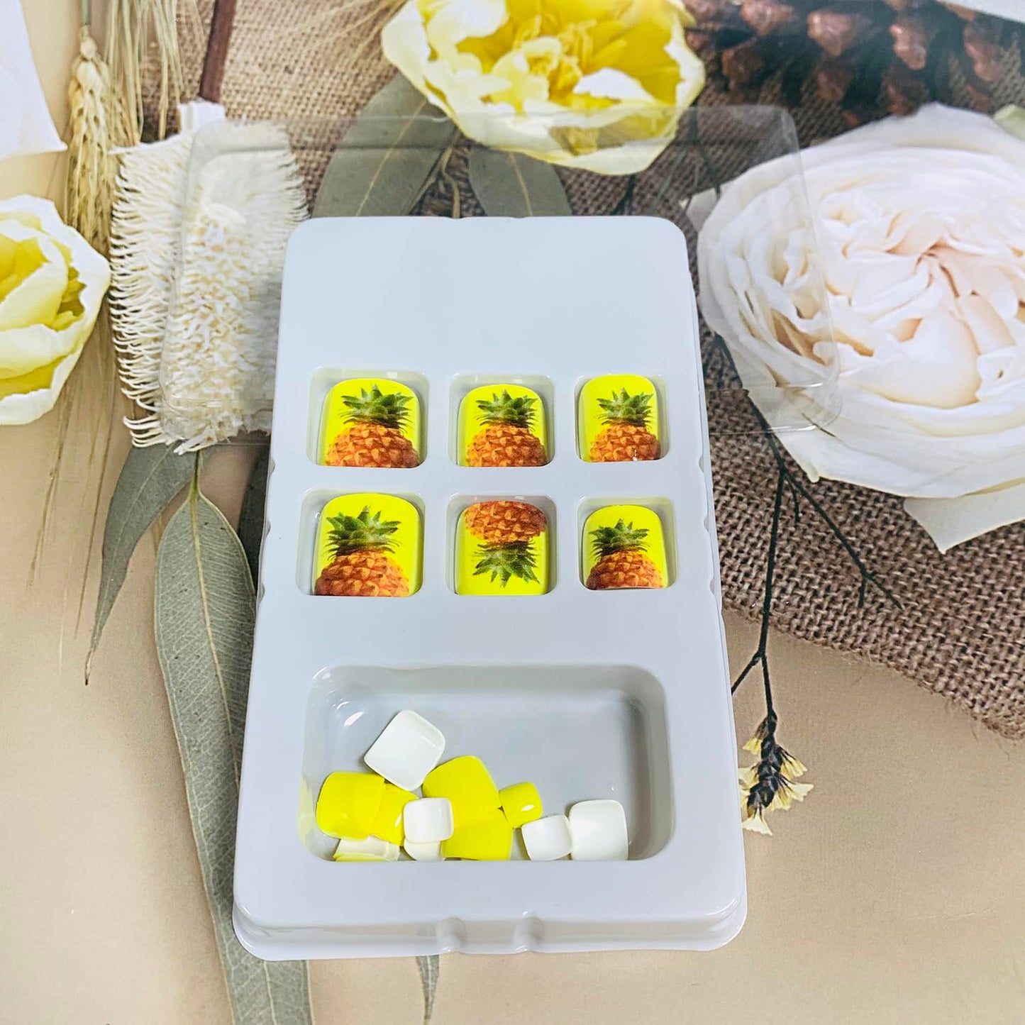FIEONCIY Press on Toenails with Designs Acrylic Fake Nails for Toe Artificial False Nails with Charms Glue on Toe Nails for Spring Summer Stick on Toenails for Women Girls(Y598)