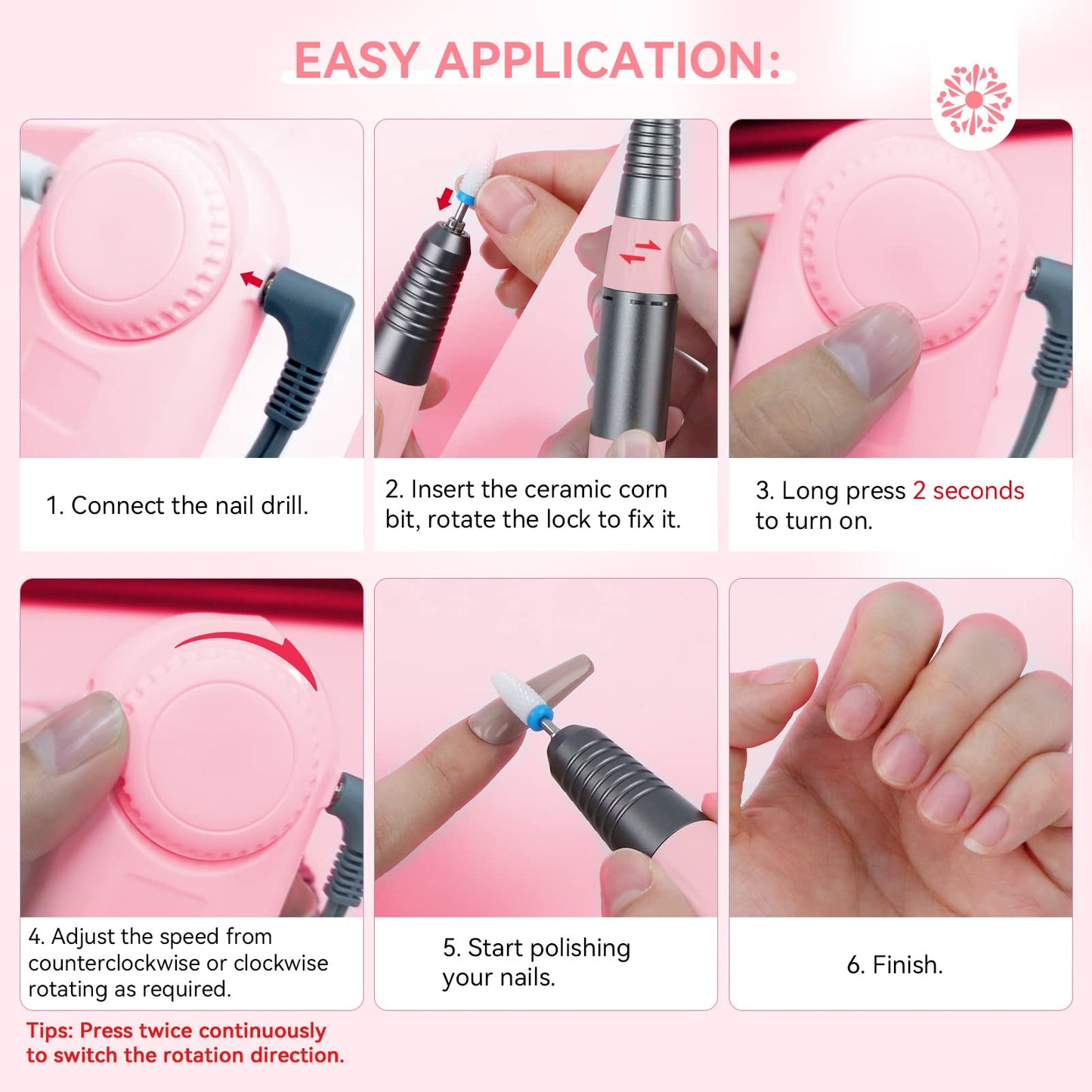 Saviland Electric Nail Drill: Professional Nail Drill Machine 35000PRM Rechargeable Nail D rill Kit for Acrylic/Gel Nails Removal Portable Nail Flie Manicure Pedicure Kit for Salon Home DIY