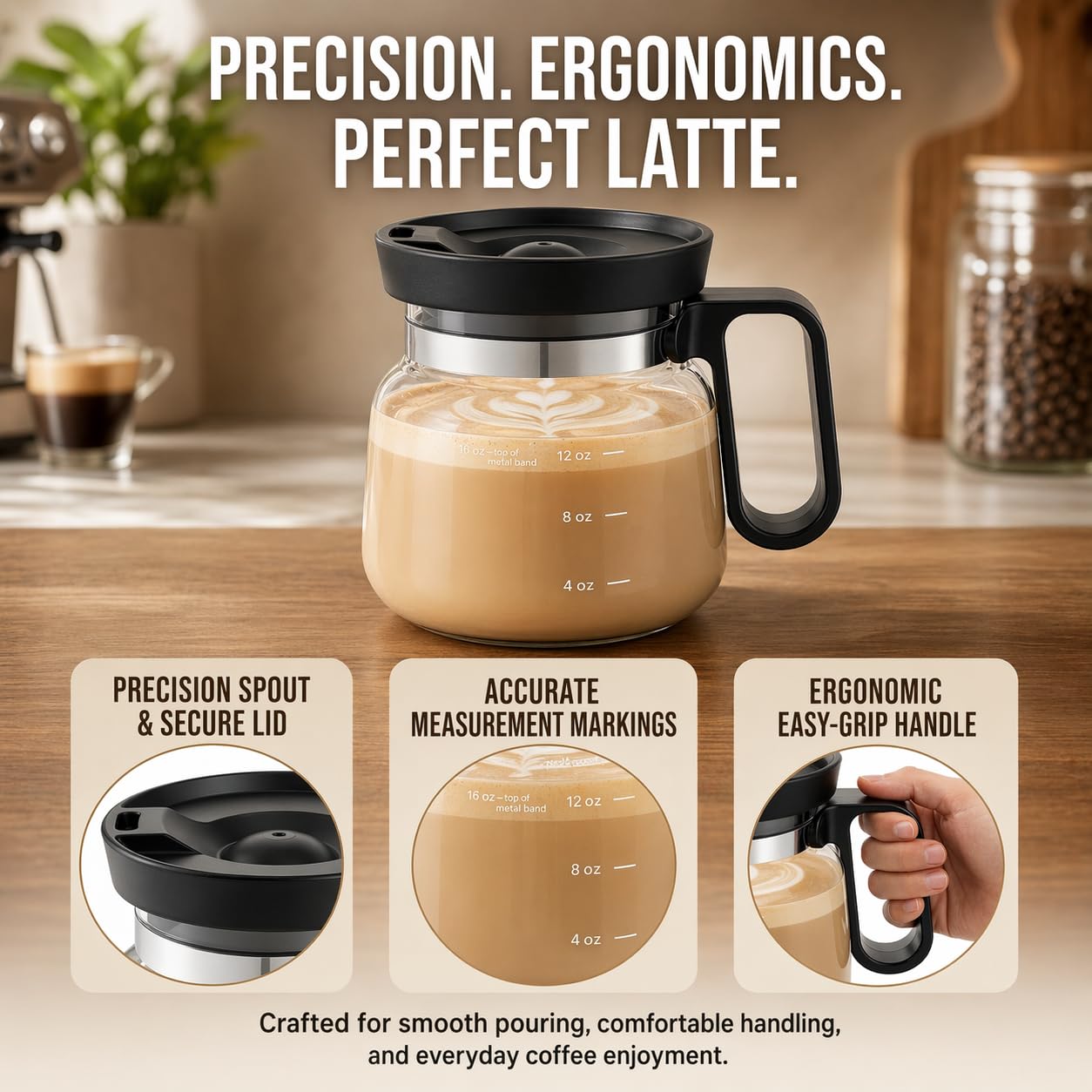2 PCS Coffee Pot Mug with Lid,16 Oz Glass Mini Coffee Cup Set | Spill Proof Heatproof Large Capacity Clear Travel Mug & Novelty Gift for Coffee Lovers & Office Desk