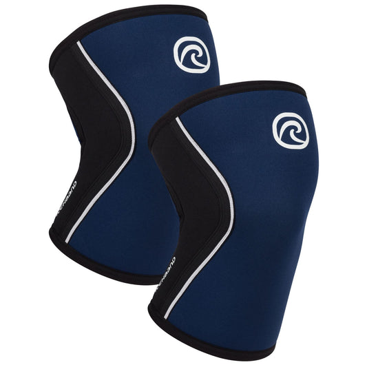 Rehband 5mm Knee Sleeves for Functional Training, Cross-Training & Powerlifting, Weightlifting Knee Support made of Neoprene, Unisex, Colour:Navy - 1 Pair, Size:X-Large