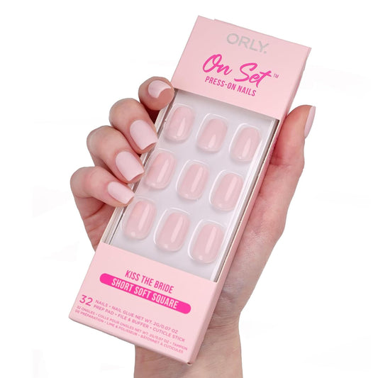 ORLY Press On Nails | Almond, Square, French Tip, Short, Long Designs (Kiss the Bride (Short Soft Square))