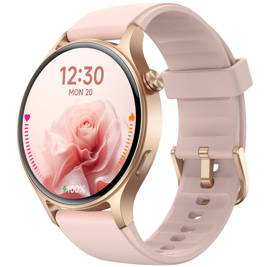 Fitpolo Smart Watch for Women,1.3" AMOLED Touchscreen Fitness Tracker, Make/Answer Calls, Heart Rate SpO2 Monitor, 3ATM Waterproof, Sleep & Activity Tracking Smartwatch for Android Phones iPhone