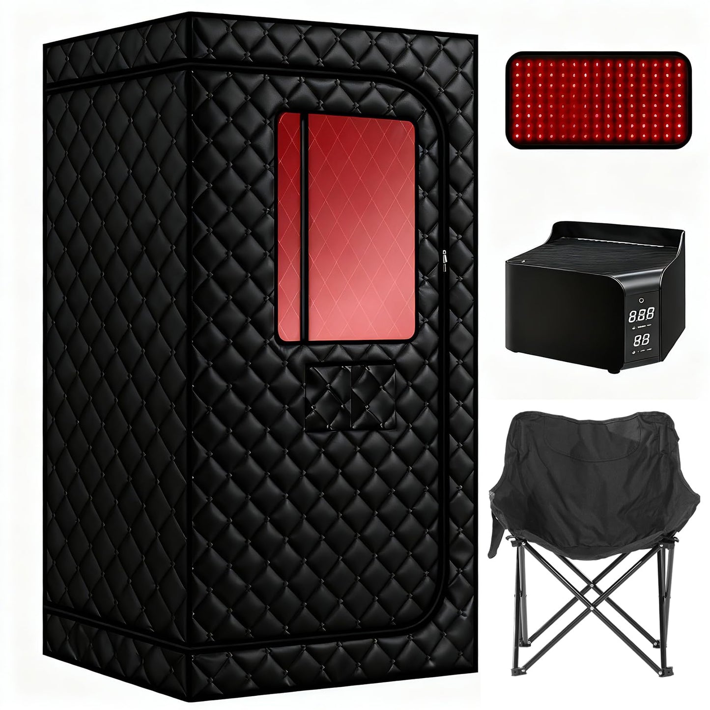 TaTalife Upgraded Hot Air Sauna, Portable Dry Wind Saunas with 660nm Red Light Lamp, Time & 175℉ Temperature Remote Control, Upgraded Comfortable Chair