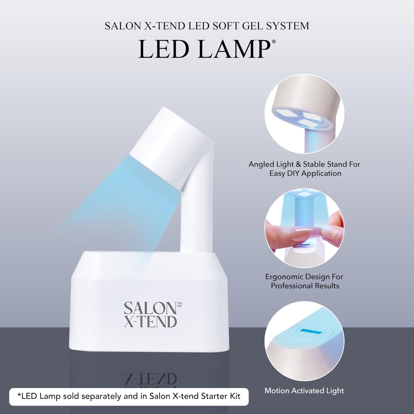 KISS Salon X-tend, Press-On Nails, Nail glue included, 'Words', Light White, Medium Size, Coffin Shape, Includes 30 Nails, 5Ml Led Soft Gel Adhesive, 1 Manicure Stick, 1 New Mini File, New Prep Pad