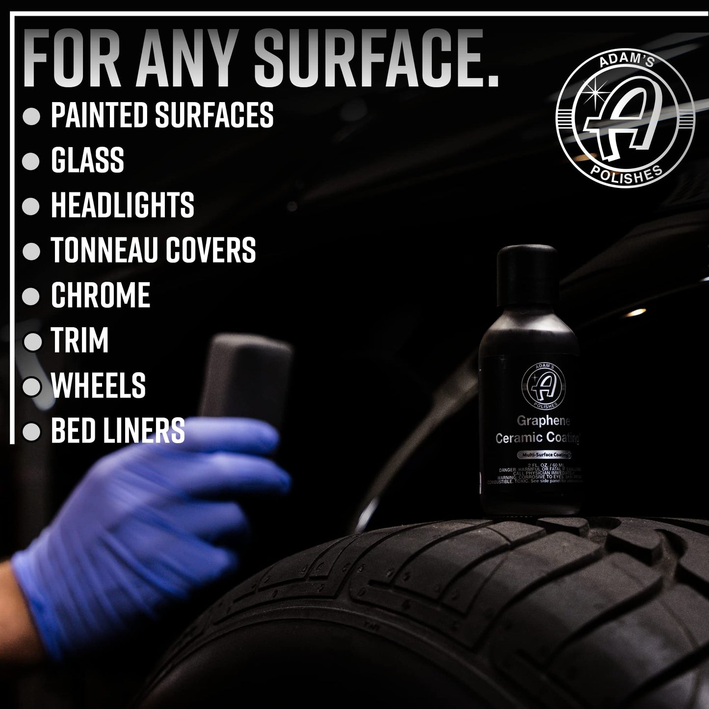 Adam's Polishes UV Graphene Ceramic Coating - 10H Ceramic Coating for Cars W/UV Glow Technology | 7+ Years of Protection | Apply After Car Wash Clay Bar Car Buffer Polisher | Boat RV Motorcycle