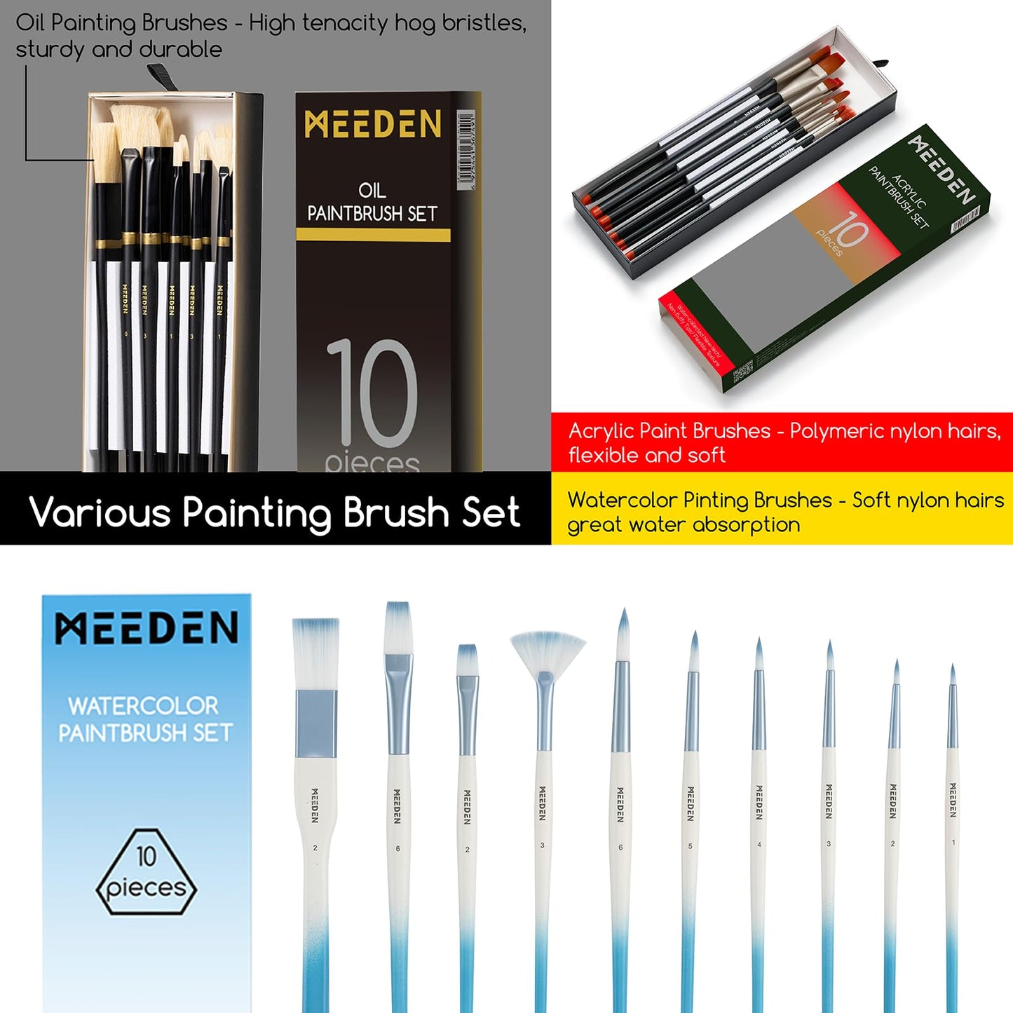MEEDEN 141PCS Art Supplies with French Easel, All-in-one Painting Set for Artists Beginners
