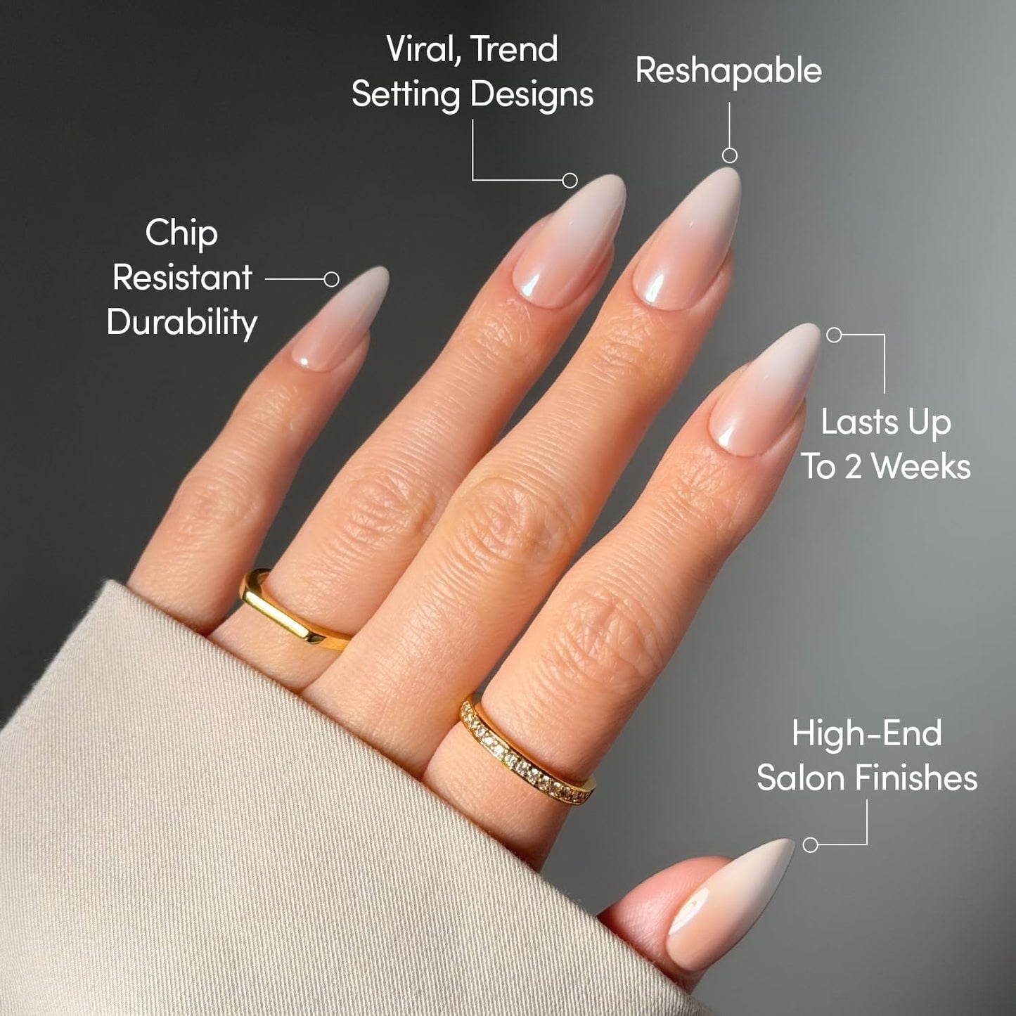 Glamnetic Press-On Nails Bundle - Sugar Glazed & Frosted Chai | Medium Oval Fake Nails with Polka Dots & a Glazed Finish | Medium Almond Glazed Ombré False Nails | Durable, Salon-Quality Nail Kits