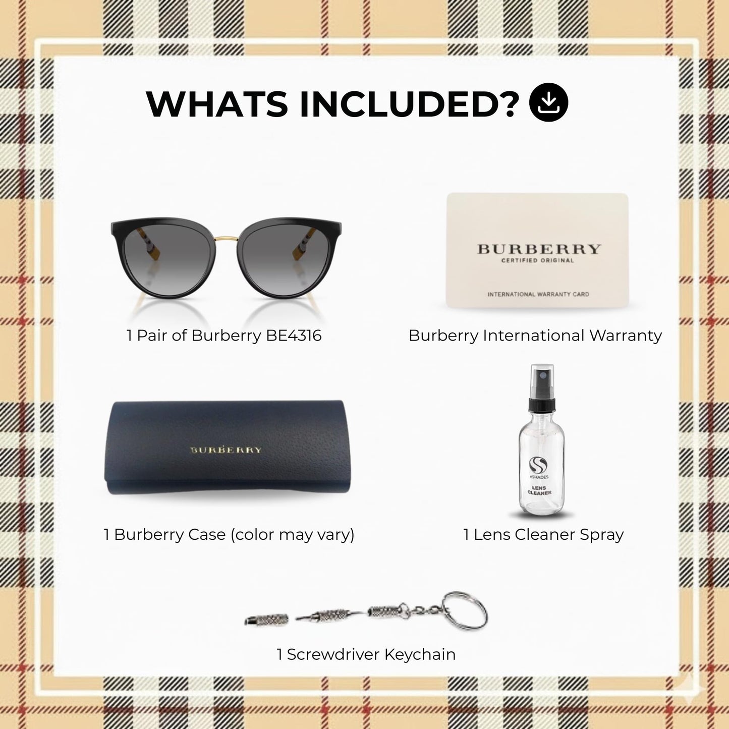 BURBERRY WILLOW BE4316 Phantos Shape Nylon Sunglasses with Luxury Eyewear Kit