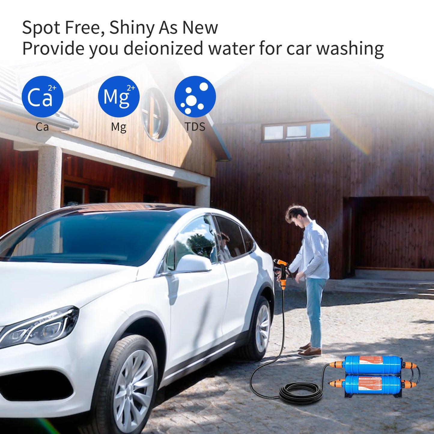 FS-TFC Spotless Car Wash System with 30FT Hose and Wash Gun, Deionized Water System, Spot Free, Works for All Vehicles, RV, Motorcycles, Windows, Boats, Planes and More