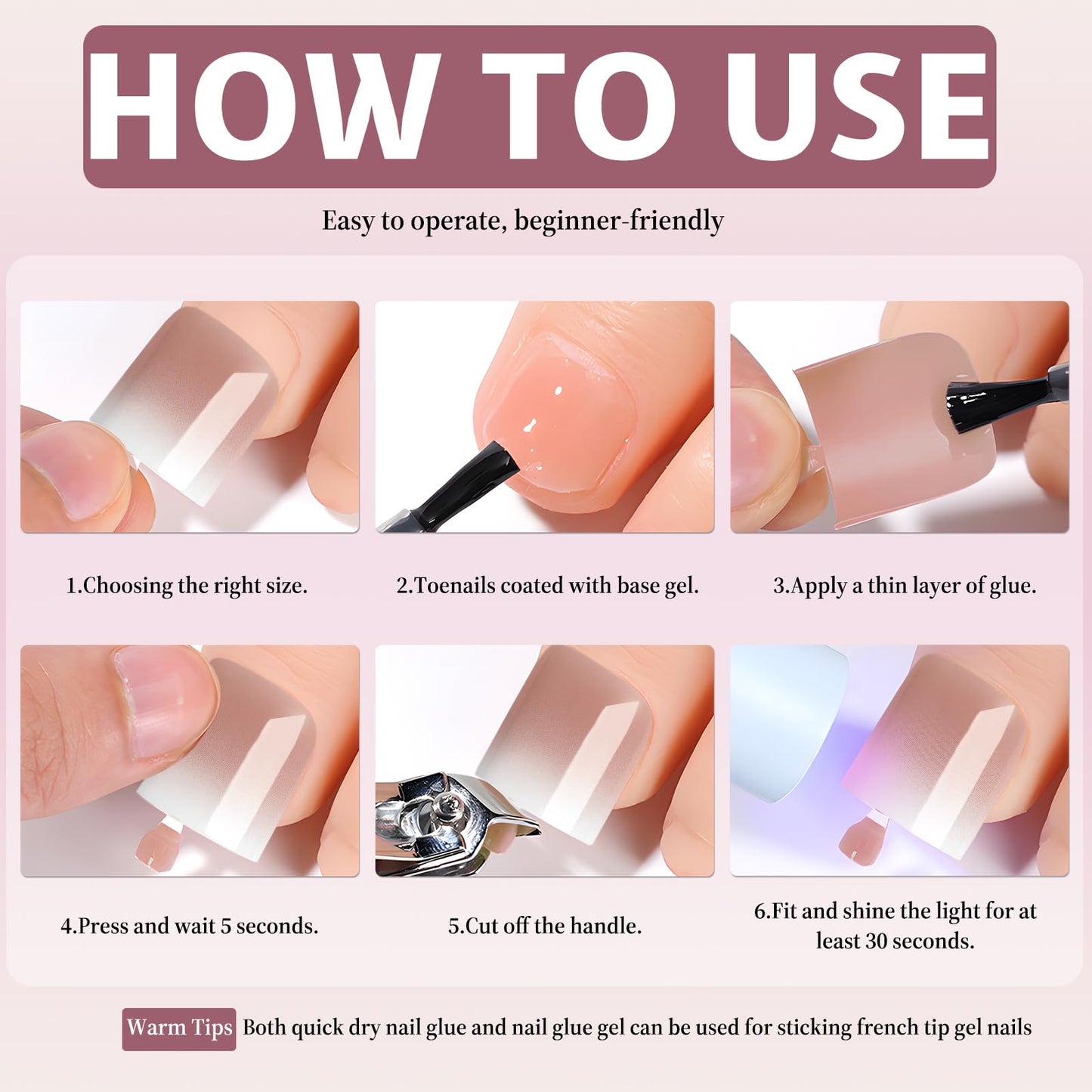 Bellelfin Ombre Press On Toenails For Women with Nail Adhesive Tabs, 150 Pcs Nude Ombre Toe Nail Press Ons, Short Square Toenail Press On, 15 Sizes Full Cover Acrylic Fake Toe Nails