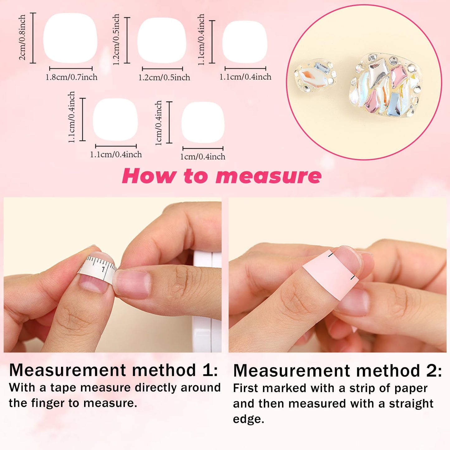 Sethexy Short False Toenails Silver Bling Rhinestone Wedding Full Cover Press On Toenails Luxury Crystal Fake Toe Nails Acrylic Stick On Foot Nails for Women and Girls 10Pcs (8, L)
