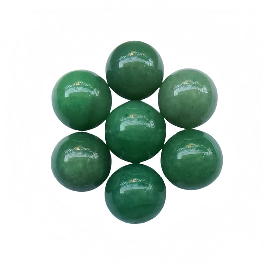Sunshcat Natural Green Aventurine 0.78 Inchs Crystals and Healing Stone Ball Set,Home Desktop Feng Shui Array Decoration(7 Pieces) ﻿