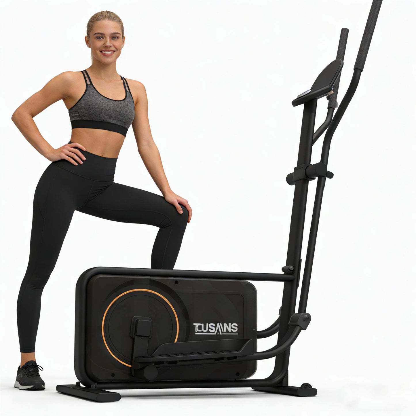 TOUSAINS Elliptical Trainer ET3,32 Magnetic Resistance Levels,Elliptical Machine for Home with Compact Design,Hyper-Quiet Magnetic Driving System 265lbs Max Capacity
