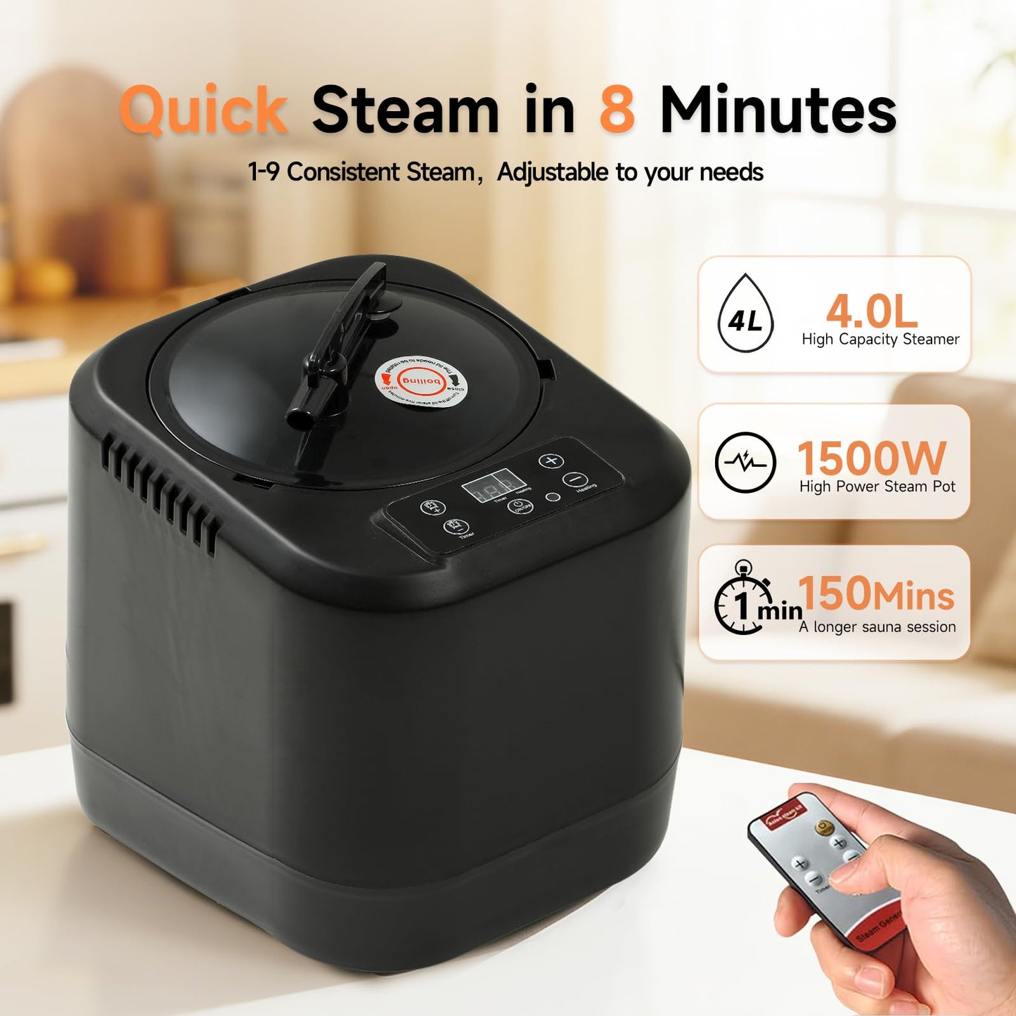 zaichare 2026 Home Steam Sauna with 4L 1500W Steamer, Full Body Sauna Box for Home, Personal Sauna Steam Sauna Tent at Home Spa, Home Saunas Room for Gym, Pilates, Garage (Silver 4L)