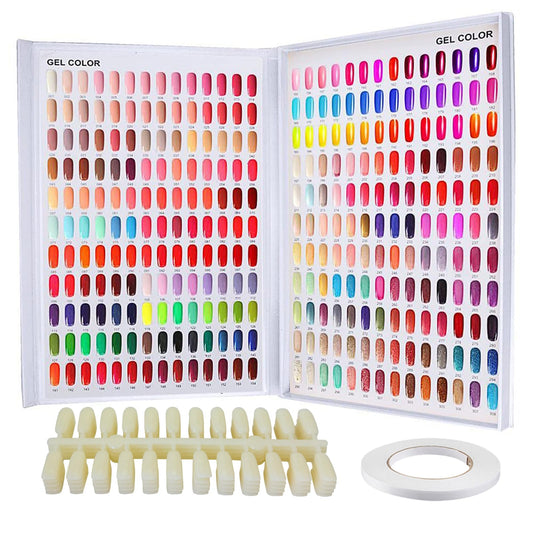 Eyxformula 308 Grids Nail Color Display Book for Swatches, Includes 360 False Tips - Professional Nail Polish Sample Organizer for Salons & DIY Manicure Practice, Muestrario de Uñas
