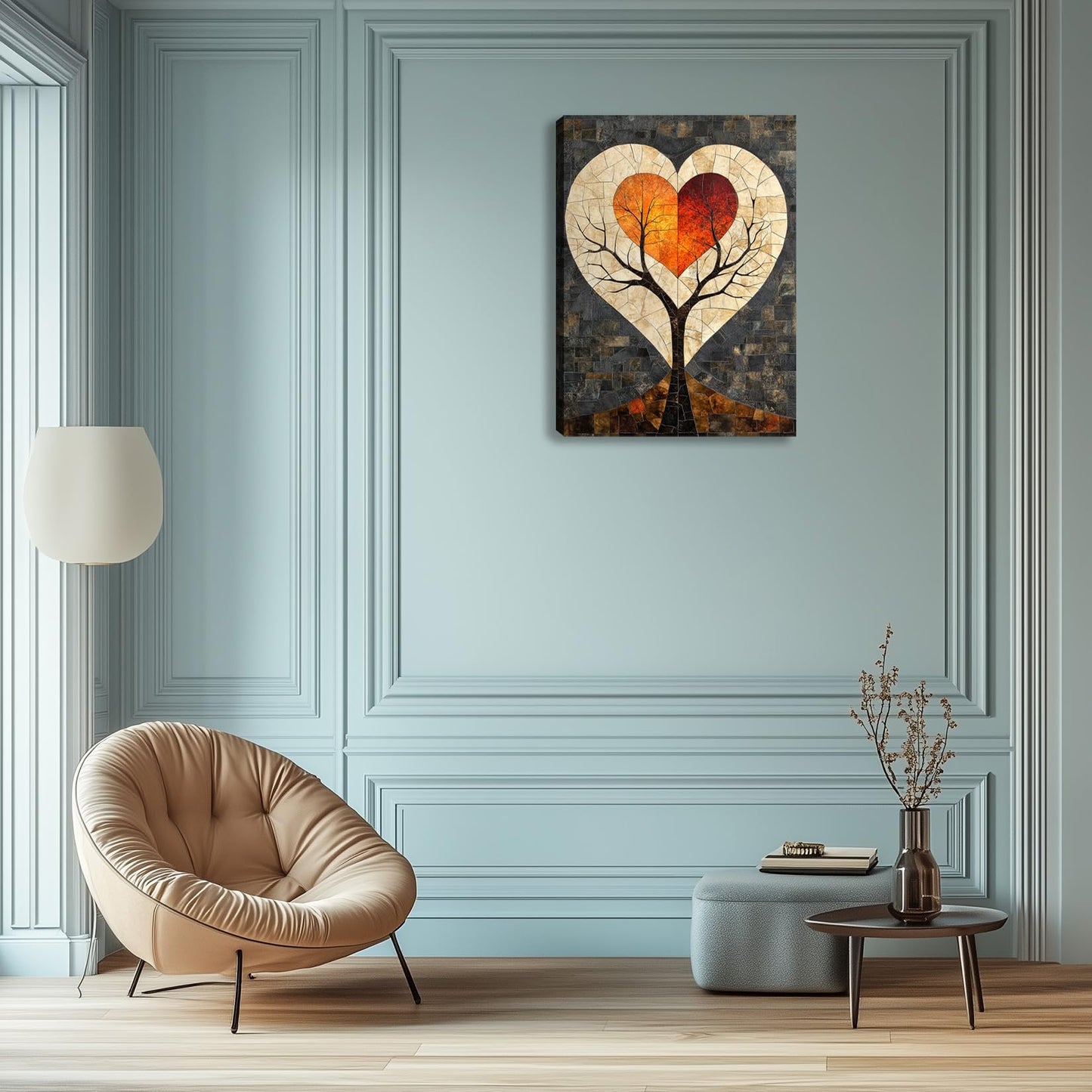 Landscape The Tree of Hope Wall Art Landscape Wall Decor Framed Canvas Wall Art Office Wall Decor Wall Painting 12"x16"