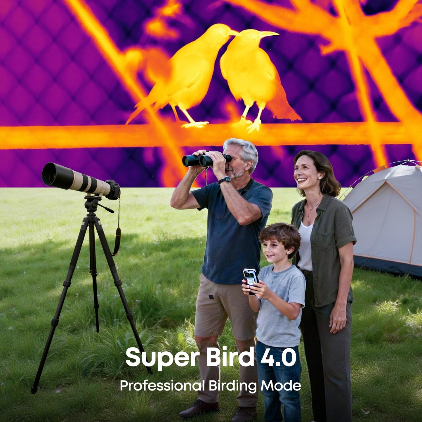 Thermal Master T2 Max - Birdwatching Thermal Camera for Android, 512x384 Super Resolution Thermal Monocular with 50Hz, 15mm Manual Lens, 15x Digital Zoom, 25mK NETD, Wildlife Observation, Black