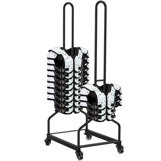 Football Shoulder Pad Rack with Lockable Wheels, Heavy Duty Steel Football Shoulder Pad Organizer, Large Capacity Sports Equipment Storage Rack for Locker Room, Team Equipment and Training Facilities