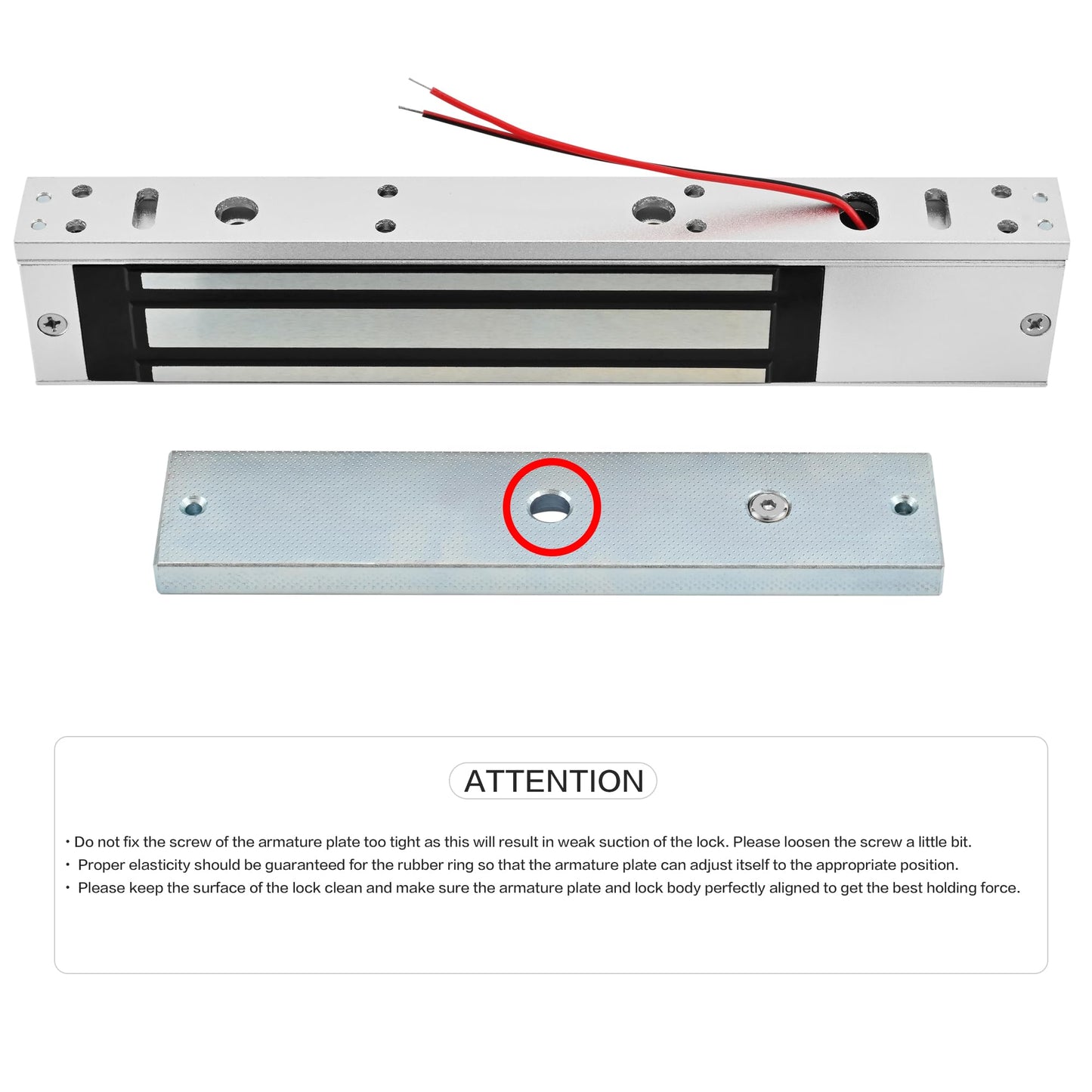 Heavy-Duty Waterproof 12V DC NC Electromagnetic Door Lock, 600LBS Magnetic Holding, Surface-Mount, for Metal & Wooden Doors, Indoor & Outdoor Security Access Control