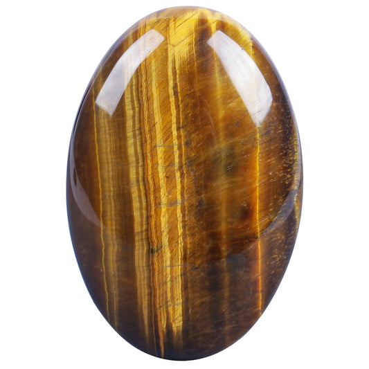Loveliome Natural Tiger's Eye Oval Polished Worry Stones, Healing Crystal Indoor Fountain Stones Massage Energy Anxiety Relief Items
